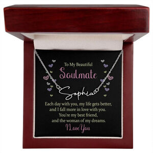 Each Day With You Personalized Silver Tone Name Necklace Custom Name Gift